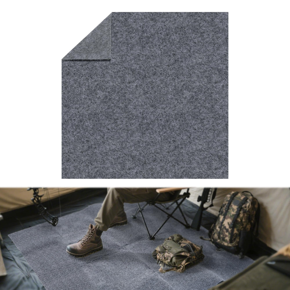 SFNSM 6x6 floor mat on hunting platform reduces noise for stealth.
