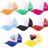 8-pack adult blank trucker hats in assorted colors