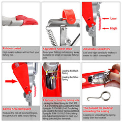 Shackcom spring tension adjustment dial closeup highlights adjustable sensitivity.