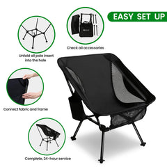 SHALLWE lightweight camping chair at 2.4 lbs for easy backpacking
