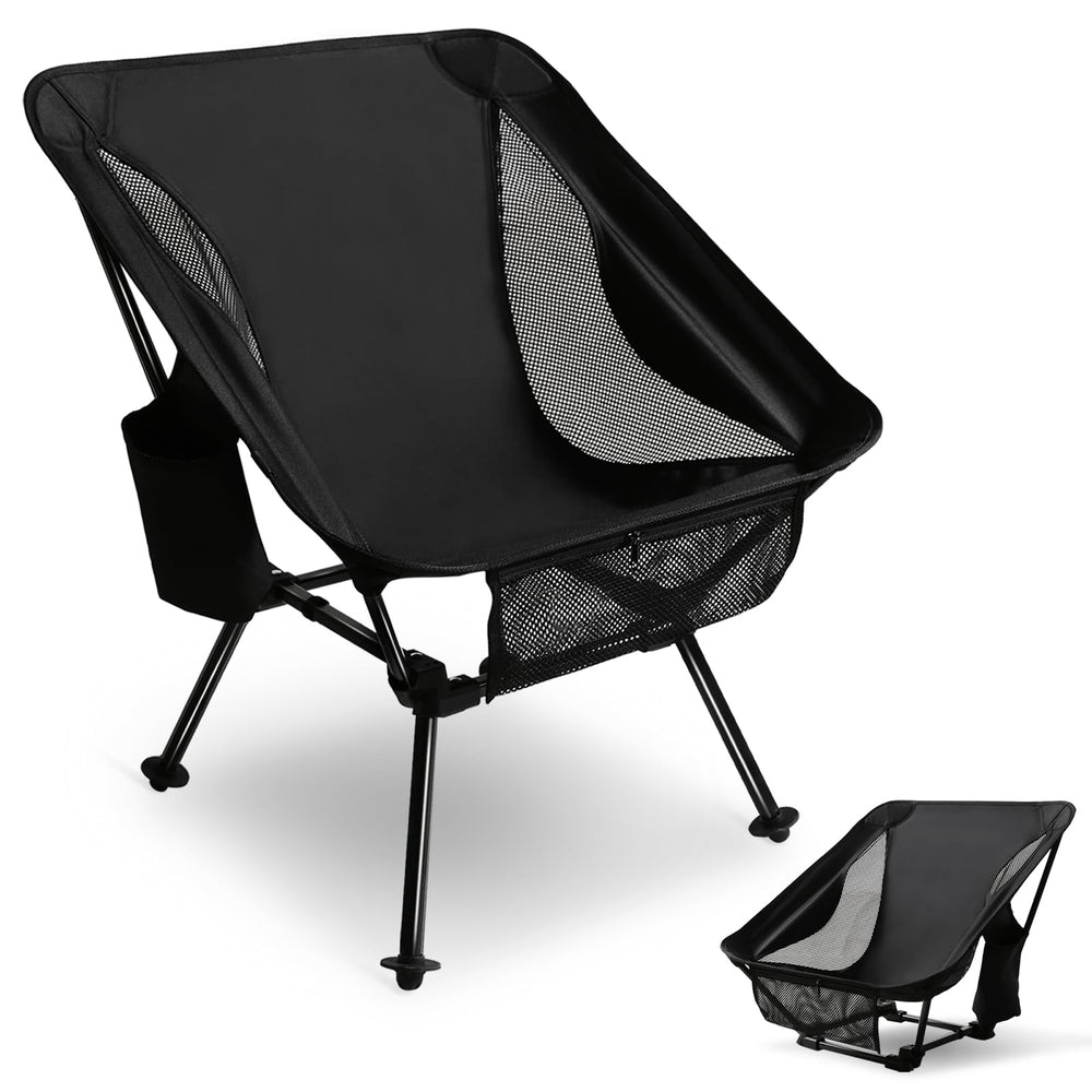SHALLWE portable camping chair with X-frame stability on any terrain
