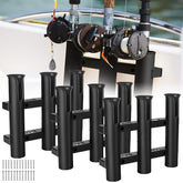 Shappy 3-Pc rod holder bracket in black side-mount keeps fishing rods organized and accessible.