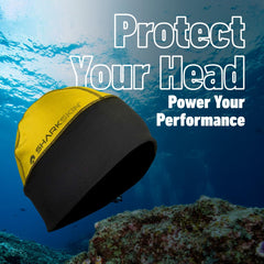 Sharkskin Chillproof Beanie yellow, side view, breathable warmth for active outdoor moments.