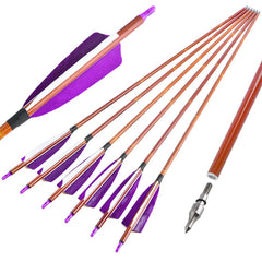 SHARROW 30-inch carbon arrow with bamboo pattern shaft for durable flight.