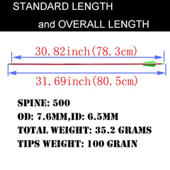 SHARROW aluminum arrow shaft highlights durable construction.