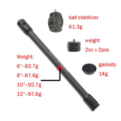 SHARROW bow stabilizer carbon core 10in enhances balance for longer sessions.