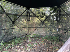 ShedOFF hunting blind 4-person chair highlights included portable tri-leg stool for field comfort