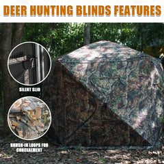 ShedOFF hunting blind one-way see-through mesh demonstrates concealed visibility from inside