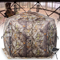 ShedOFF hunting blind setup view shows quick pop-up accessibility for stealthy hunts.
