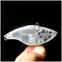 Shelt lipless lure body with tight wobble design for long casts.