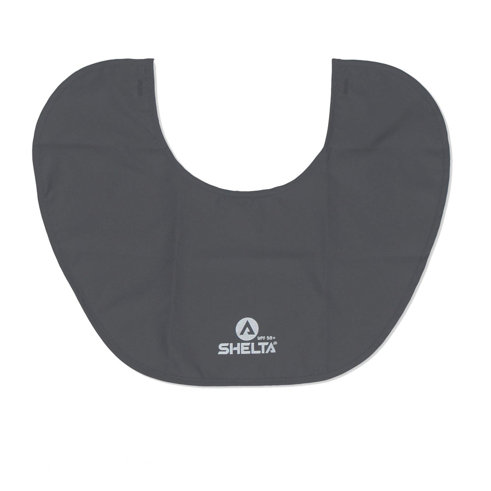 Shelta Neck Shield Storm Grey attached to a sun hat for extra neck protection.