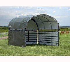 ShelterLogic right side panel provides full coverage against wind and rain.