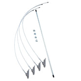 ShelterLogic easy hook anchors securing shelters to grass or soil for reliable stability.