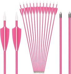 SHENG-RUI archery youth arrow 26in pink vanes for easy backyard practice.