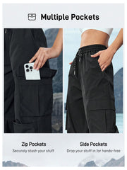 SHENHE black hiking pants for versatile travel and camping use.