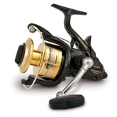 Shimano Baitrunner 8000D front-drag reel shown for precise control in saltwater casting