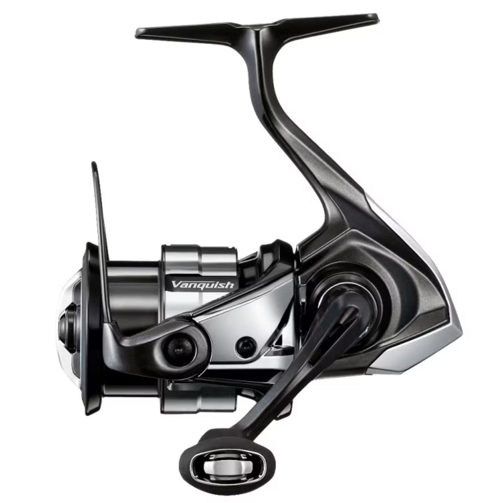 Shimano C2500SXG Vanquish spinning reel close-up showing ultra-light frame and precise drag control