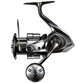 Shimano C5000XG spinning reel front view highlights lightweight frame for versatile fishing