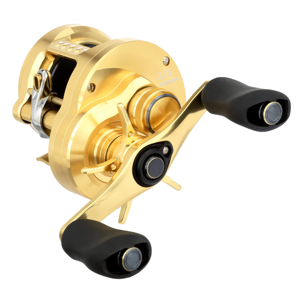 SHIMANO Calcutta Conquest 100-200 A exterior with durable aluminum housing for longevity.