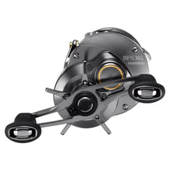 Shimano Calcutta Conquest BFS HG left handle side view emphasizes easy cranking and comfort