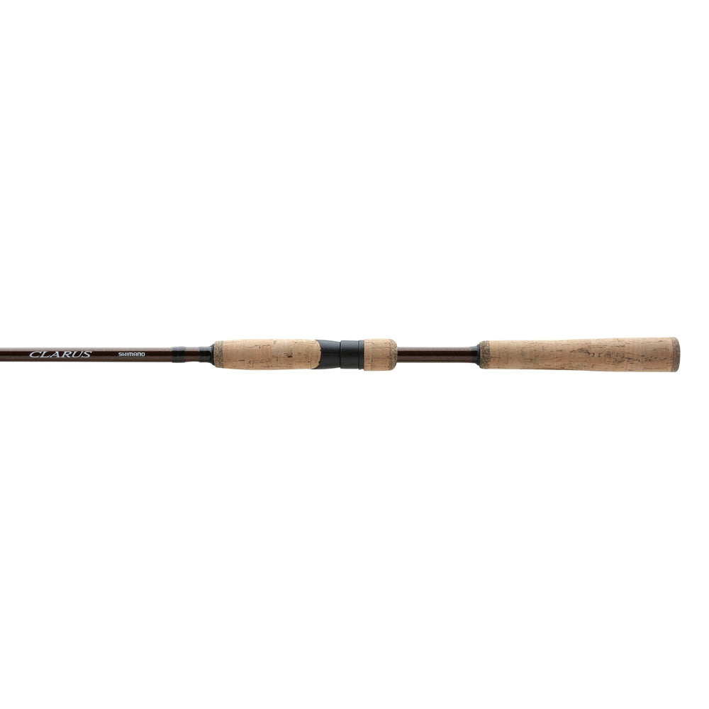 Shimano Clarus 7ft spinning rod front view highlighting freshwater versatility.