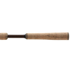 Premium cork handle detail on the Shimano Clarus for all-day comfort.