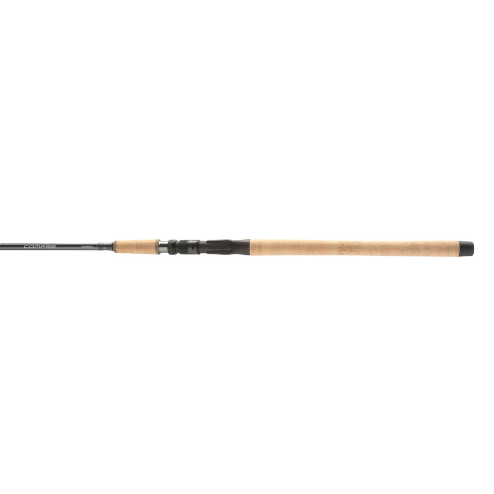 Shimano Compre Salmon/Steelhead rod in cast-action view for precise lure placement.