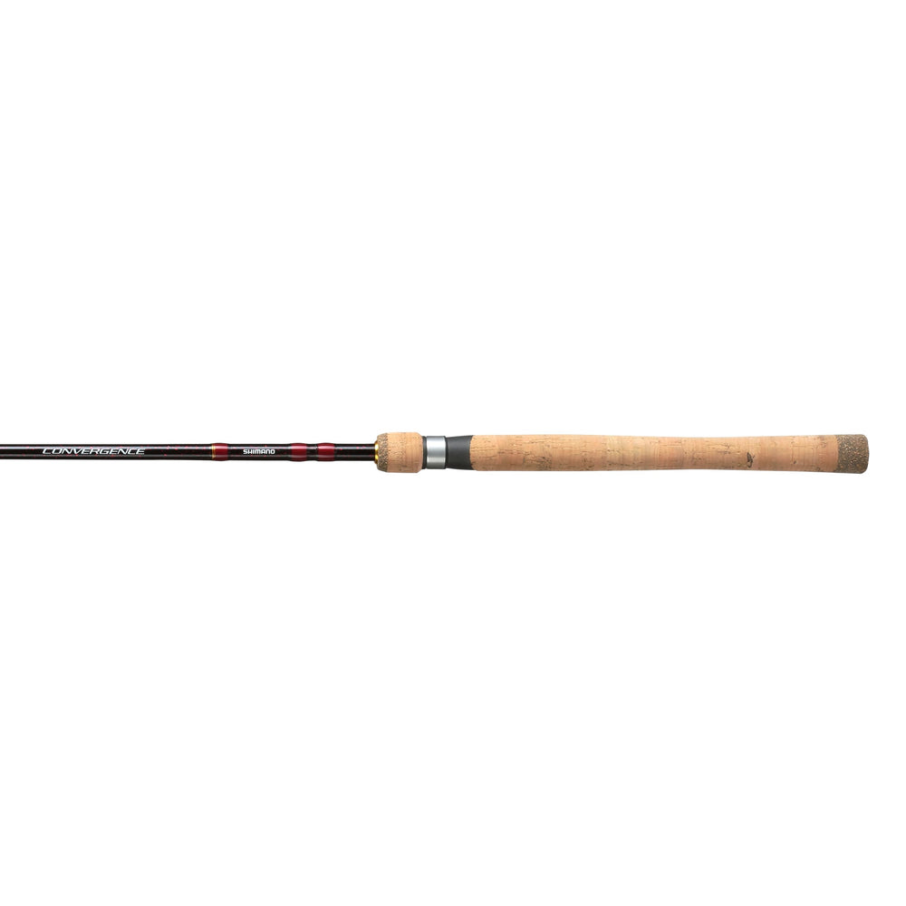 Shimano Convergence spinning rod close-up shows carbon blank for heightened sensitivity