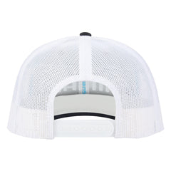 SHIMANO Low Pro Cap navy-white, side angle, breathable fabric for quick-drying comfort