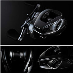 Shimano Metanium HG Left reel close-up on dial for precise adjustments.