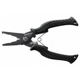 Shimano Power Plier 7in black with braid cutter, ideal for offshore split rings.