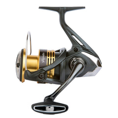 SHIMANO Sahara FJ reel close-up highlighting HAGANE Gear for durable performance