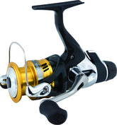 Shimano Sahara 2500 rear-drag reel box front view shows durable packaging for travel