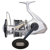 Shimano SARAGOSA SW A 25000 spool enables smooth line retrieval for tough saltwater fishing.