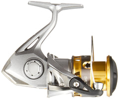 Shimano Sedona 2500HG reel spool close-up highlighting fluorocarbon capacity options.