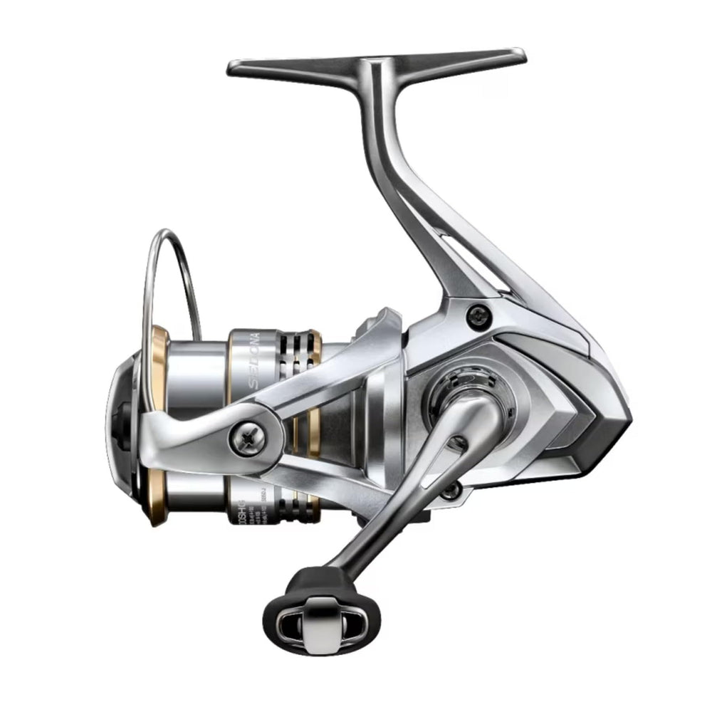 Shimano Sedona C2000SHG reel front view highlighting silent drive for smooth casts