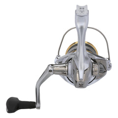 Side profile of Shimano Sedona FJ reveals compact form for comfortable all-day casting.