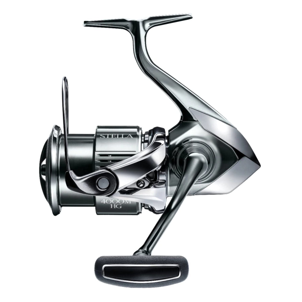 Shimano Stella 4000MHG reel close-up for smooth casting and durability.