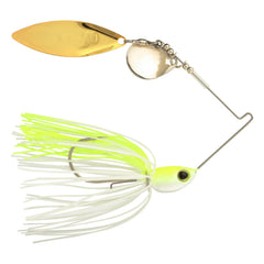 SHIMANO Swagy Strong TW spinnerbait lure detail emphasizes durable finish for long casts.