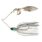 SHIMANO SWAGY Strong TW spinnerbait close-up skirt detail enhances lure appeal.