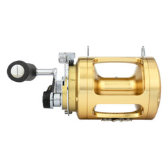 Shimano TIAGRA 50WA trolling 2 SPD drag system delivers smooth, controllable tension for steady line control.