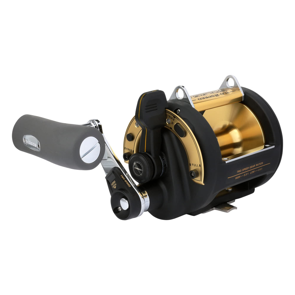 SHIMANO TLD II graphite body provides lightweight feel and corrosion resistance for saltwater trolling.