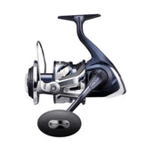 Shimano Twin Power SW 14000PG front view showing rugged saltwater construction and durable reel.
