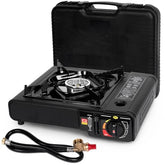 SHINESTAR dual-fuel stove burner assembly shows reliable camp setup for rapid meals