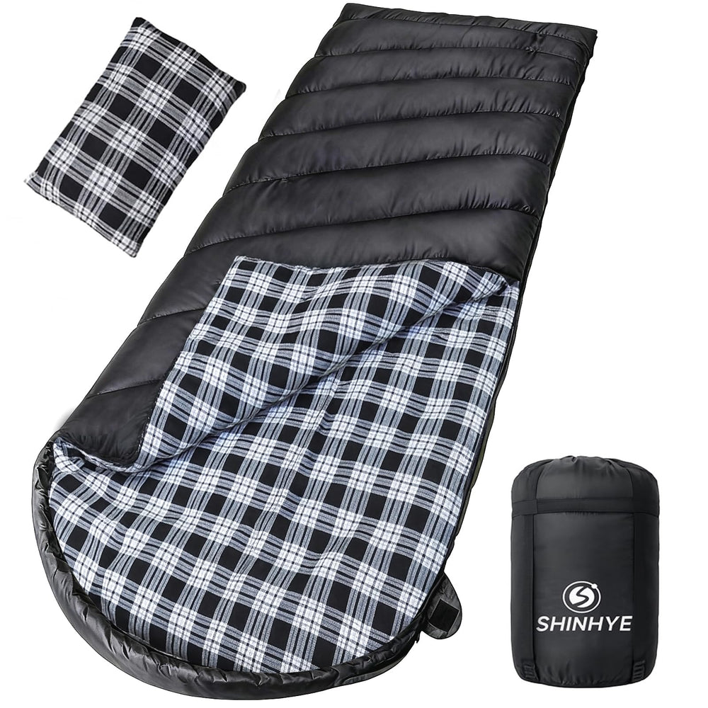 ShinHye 0-degree sleeping bag front view white shows roomy XXL comfort