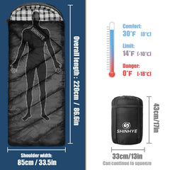 ShinHye 0-degree sleeping bag hood closed highlights heat-retaining design