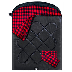 ShinHye double sleeping bag with pillows offers cozy warmth for two campers