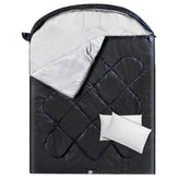 ShinHye double sleeping bag two-pillows provides cozy, shared camping comfort