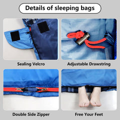 ShinHye queen-size sleeping bag packaging shows compact carry size 17x13 inches