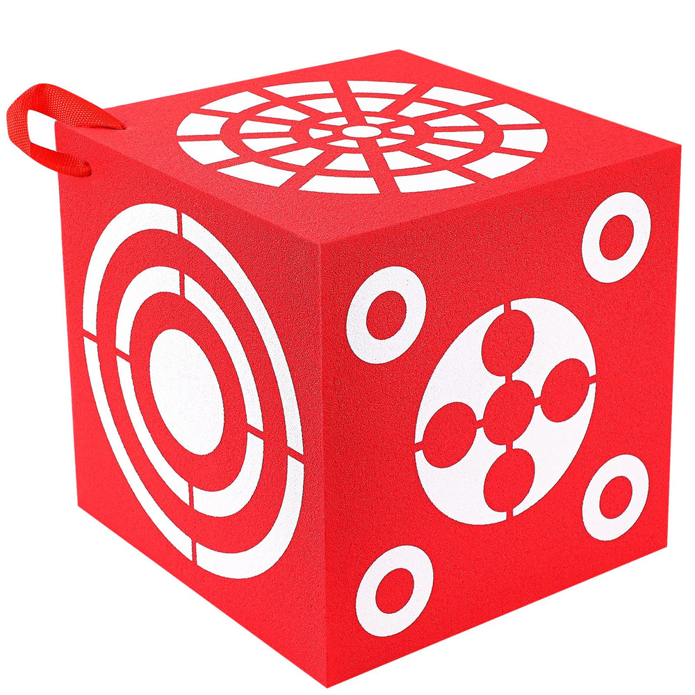 ShinyRelief red 3D foam archery target front view shows high visibility bullseyes for backyard practice.